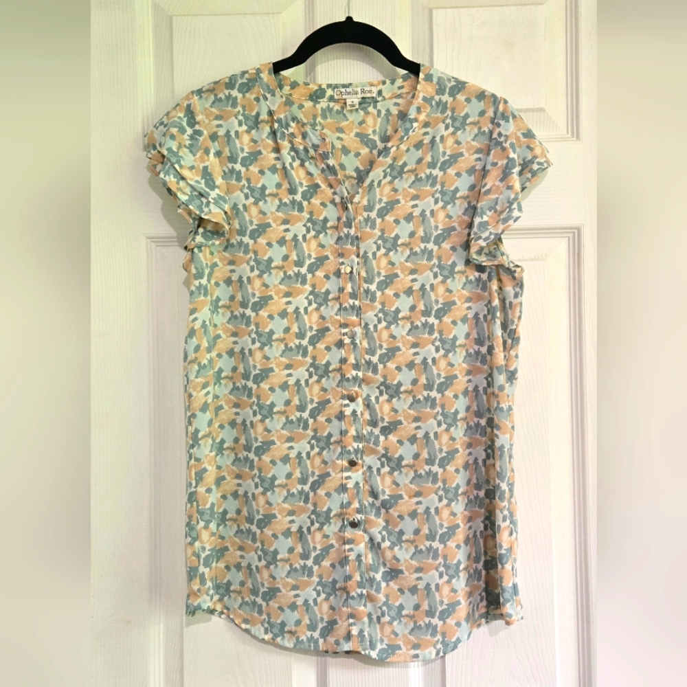 Patterned Colorblend Women's Top Blouse | Size S